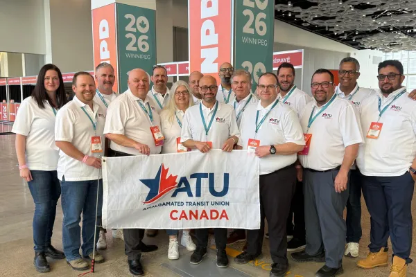 ATU Executive Board and ATU Delegates from across Canada, led by ATU Canada President John Di Nino attend the NDP Federal Leadership Convention
