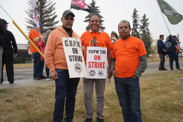 CUPW members on strike