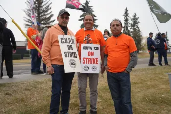 CUPW members on strike